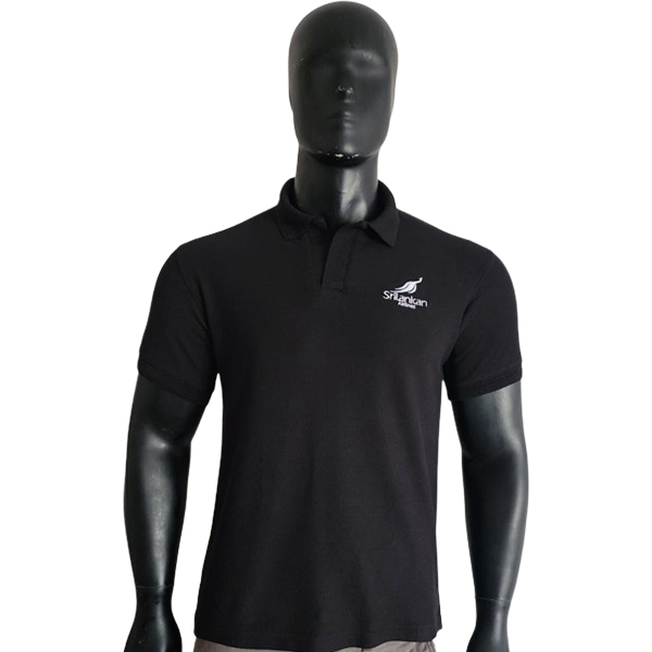 Black Milange Polo T-Shirt